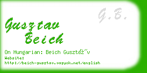 gusztav beich business card